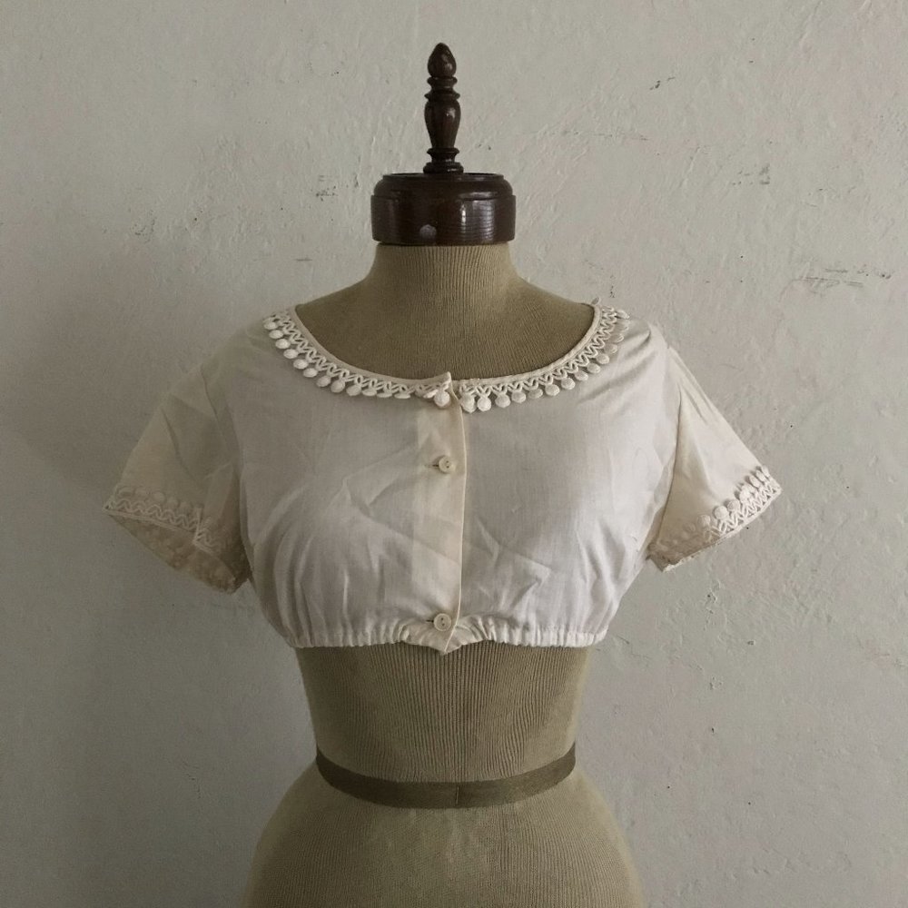 Vintage Dirndl Crop Top Blouse